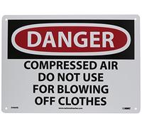 NMC D486RB Panneau OSHA Inscription Danger - Compressé Air Do Not Use for Blowing Off Clothes" 35,6 cm de long x 25,4 cm de hauteur, plastique rigide, rouge/noir sur blanc