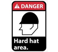 NMC DGA2PB Panneau de danger en vinyle avec inscription « Danger - Hard Hat Area » 25,4 x 35,6 cm