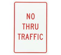 NMC TM141G Panneau de signalisation, légende « No Thru Trafic », 30,5 cm de long x 45,7 cm de hauteur, aluminium 0,040, rouge sur blanc