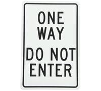 NMC TM73G ONE WAY - DO NOT ENTER Sign - 12 po x 18 po Panneau de contrôle de la circulation en aluminium standard avec texte noir sur base blanche