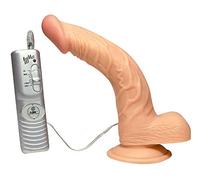 NMC Vibromasseur Gode Réaliste Courbé Ventouse Puissante/Vibrant avec Télécommande 22 cm