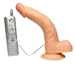 NMC Vibromasseur Gode Réaliste Courbé Ventouse Puissante/Vibrant avec Télécommande 22 cm