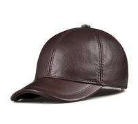 NMCNXSD Casquette en Cuir Spring Genuine Leather Adjustable Solid Deluxe Baseball Ball Cap Men's Hats/Caps Man/Woman(Brown)