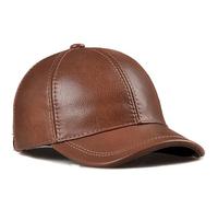 NMCNXSD Casquette en Cuir Spring Genuine Leather Adjustable Solid Deluxe Baseball Ball Cap Men's Hats/Caps Man/Woman(Yellow Brown)