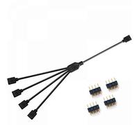 NMD&LR Câble D'extension De Carte Mère D'ordinateur, Câble D'extension D'interface RVB, Hub De Connecteur 12 V RVB 4 Broches / 5 V ARGB 3 Broches 1-4/1-5
