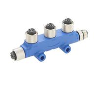 NMEA 2000 N2k T Connecteur Micro-C M12 Backbone Tee Splitter 2 ports multiport IP67 étanche Marine Boat Tee pour camion DeviceNet CANopen Sensor Actionneur Networks (métal bleu)