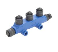 NMEA 2000 N2k T Connecteur Micro-C M12 Backbone Tee Splitter 2 ports multiport IP67 étanche Marine Boat Tee pour camion DeviceNet CANopen Sensor Actionneur Networks (plastique noir)