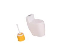 NMFLAB Petite toilette et brosse pour maisons de poupées, salle de bain, échelle 1/12, modèle de meuble miniature avec design détaillé, accessoires de salle de bain miniatures pour maisons de poupées