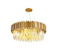 NMGBRDM Lustre en Cristal Moderne,Suspendu éclairage Lustre, Dimmable,Acier Inoxydable Doré Pendentif en Cristal,pour Salle à Manger Cuisine Salon Chambre Couloir(Size:55CM)
