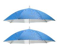 NMGHUTE Chapeaux De Pêche Lot De 2 Chapeaux Parapluie, Bandeau Élastique, Casquettes Pluie Et Soleil Pliables la randonnée(Blue)