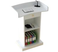 NMGHUTE Podium d'église, Support De Podium avec Pupitres À Tiroirs Spacieux, Pupitre D'église À Rangement Ouvert, Réception De Bienvenue, Conférence Bureau(White)
