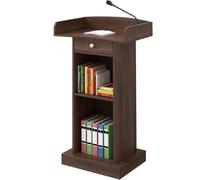 NMGHUTE Podium d'église, Support De Podium avec Pupitres À Tiroirs Spacieux, Pupitre D'église À Rangement Ouvert, Réception De Bienvenue, Conférence Bureau(B)