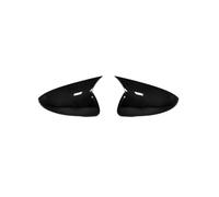NMHTJ Voiture Rétroviseur Capuchon Coque Rétroviseur pour Kia pour Forte pour K3 pour Cerato 2019-2023 Miroir Modifié Coque en Corne Bœuf Autocollant Noir Brillant