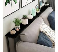 NMKSYX Meuble Derriere canapé Personnalisable Derrière La Table du Canapé avec Cadre en Acier, Table D'entrée Fine Décorative pour Placer du Courrier/Sacs/Petites Plantes(Black,180x20x80cm/71x8x31in)