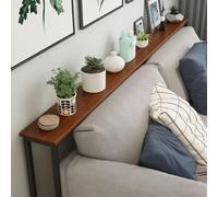 NMKSYX Meuble Derriere canapé Personnalisable Derrière La Table du Canapé avec Cadre en Acier, Table D'entrée Fine Décorative pour Placer du Courrier/Sacs/Petites Plantes(Teak,90x20x80cm/35x8x31in)