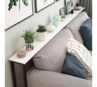 NMKSYX Meuble Derriere canapé Personnalisable Derrière La Table du Canapé avec Cadre en Acier, Table D'entrée Fine Décorative pour Placer du Courrier/Sacs/Petites Plantes(White,80x20x80cm/31x8x31in)