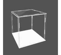 NMKSYX Vitrine Acrylique Belle Vitrine Acrylique avec Base Blanc/Noir, 15x15x15 30x30x50 50x50x60 60x60x40, Vitrines Transparentes pour Salons/Musées/Chambres(White Base,12x12x16/30x30x41cm)