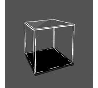 NMKSYX Vitrine Acrylique Belle Vitrine Acrylique avec Base Blanc/Noir, 15x15x15 30x30x50 50x50x60 60x60x40, Vitrines Transparentes pour Salons/Musées/Chambres(Black Base,10x10x12/25x25x30cm)