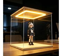 NMKSYX Vitrine Acrylique Grandes Boîtes D'affichage Transparentes en Acrylique pour Jouets/Modèles/Objets De Collection/Figurines, Vitrine Carrée avec Lumières LED(L*w-24x20/61x51cm,H-22/56cm)