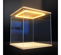 NMKSYX Vitrine Acrylique Vitrine Lumineuse Petite Boîte en Acrylique, Anti-poussière pour Figurines d'action, Modèles, Objets De Collection, Boîte De Rangement Transparente(L*w-6x4/15x10cm,H-10/25cm)