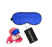 NMM Global Masque de sommeil pour les yeux 100 % soie naturelle pour enfants, joli masque de nuit avec sangle élastique réglable pour nouveau-né (bleu layette, taille S)