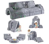 nmoiww Canapé pour Enfant 10 pièces en Mousse - Canapé modulaire pour Enfants - Plusieurs Styles - Pliable - 2 Places - pour Chambre à Coucher et Salle de Jeux (lumière étoilée)