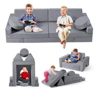nmoiww Canapé pour Enfants, canapé pour Enfants avec Blocs de Mousse, canapé modulable Pliable Multi-Styles, pour Espace de Couchage et Salle de Jeux pour Enfants (Gris-14pcs)