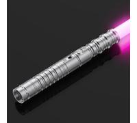 nmoiww Sabre Lumineux, 7 Couleurs RVB FX Sable Light Duel pour Enfants, Sabre Lumineux à épingler avec poignée en Aluminium et métal argenté, Cadeau pour Enfants Cosplay Halloween