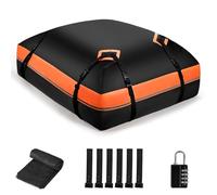 nmoiww Sac de Toit étanche Pliable 425 L, avec PVC Solide imperméable à Trois Couches 840D, 1 Sac de Toit, 1 Tapis antidérapant, 6 Crochets de Porte, 1 Serrure à Combinaison, pour Tous Les véhicules