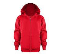 NMSLCNM Sweat à Capuchon Enfant Garçon Zippé Veste de Survêtement en Coton à Capuche de Couleur Unie pour Enfants Sweat a Capuche Garcon Fille Manteau Full Zip Hoodie Sweatshirt (Red, 6-7 Years)