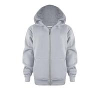 NMSLCNM Sweat à Capuchon Enfant Garçon Zippé Veste de Survêtement en Coton à Capuche de Couleur Unie pour Enfants Sweat a Capuche Garcon Fille Manteau Full Zip Hoodie Sweatshirt (Grey, 9-10 Years)