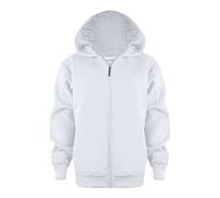 NMSLCNM Sweat à Capuchon Enfant Garçon Zippé Veste de Survêtement en Coton à Capuche de Couleur Unie pour Enfants Sweat a Capuche Garcon Fille Manteau Full Zip Hoodie Sweatshirt (White, 11-12 Years)