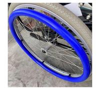 NMVAWIPT 1 Paire De Housses Jante Poussée Antidérapantes en Silicone for Fauteuil Roulant, Housse Main 0.18 Pouces D'épaisseur, Résistante À l'usure(Blue,22in)