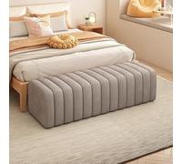 NMVAWIPT Banc De Lit en Velours, Repose-Pieds D'entrée Toast, Tabouret Coiffeuse Bois Massif avec Moelleux for Chambre Ou Salon(Gray,100x40x40cm)