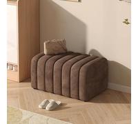 NMVAWIPT Banc De Lit en Velours, Repose-Pieds D'entrée Toast, Tabouret Coiffeuse Bois Massif avec Moelleux for Chambre Ou Salon(Brown,60x40x40cm)