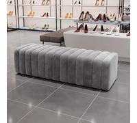 NMVAWIPT Banc De Lit en Velours, Repose-Pieds D'entrée Toast, Tabouret Coiffeuse Bois Massif avec Moelleux for Chambre Ou Salon(Gray,150x40x40cm)