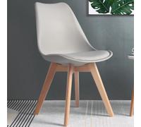 NMVAWIPT Chaise d'appoint rembourrée en Similicuir, sans accoudoirs, Dossier mi-Hauteur, Pieds Bois Massif, for Chambre, Bureau et Dressing(Gray)