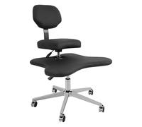 NMVAWIPT Chaise De Bureau À Jambes Croisées - Hauteur Réglable, Style Yoga, avec roulettes Et Support Lombaire(Black)
