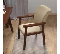 NMVAWIPT Chaise De Bureau avec Dossier Incurvé, Chaise D'étude Accoudoirs, Rembourrée for Chambre, Salon, Cuisine(Walnut Khaki)