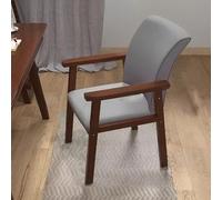 NMVAWIPT Chaise De Bureau avec Dossier Incurvé, Chaise D'étude Accoudoirs, Rembourrée for Chambre, Salon, Cuisine(Walnut Dark Gray)