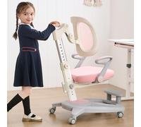 NMVAWIPT Chaise De Bureau Ergonomique for Étudiant avec Repose-Pieds, Réglable en Hauteur Et Inclinable, Idéale for Étudier, Travailler Et Manger.(Pink)