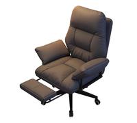 NMVAWIPT Chaise De Bureau Ergonomique Inclinable avec Repose-Pieds, Chaise De Bureau Rembourrée À roulettes, Chaise D'ordinateur Réglable for La Maison Et Les Études(Dark Gray,with Footstool)