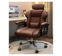 NMVAWIPT Chaise De Bureau Pivotante Inclinable Et Réglable avec Siège en U for Bureau À Domicile(Brown,No Pedal)