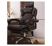 NMVAWIPT Chaise D'ordinateur Pivotante Et Inclinable en Cuir for Bureau À Domicile, Idéale Les Jeux Fonctions Exécutives, avec Dossier Ergonomique S Appui-tête Réglable(A,Foot Pedal)