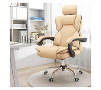 NMVAWIPT Chaise D'ordinateur Pivotante Et Inclinable en Cuir for Bureau À Domicile, Idéale Les Jeux Fonctions Exécutives, avec Dossier Ergonomique S Appui-tête Réglable(Gray,Foot Pedal)