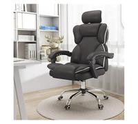 NMVAWIPT Chaise D'ordinateur Pivotante Et Inclinable en Cuir for Bureau À Domicile, Idéale Les Jeux Fonctions Exécutives, avec Dossier Ergonomique S Appui-tête Réglable(Black,No Pedal)