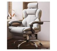 NMVAWIPT Chaise D'ordinateur Pivotante Et Inclinable en Cuir for Bureau À Domicile, Idéale Les Jeux Fonctions Exécutives, avec Dossier Ergonomique S Appui-tête Réglable(White,Foot Pedal)