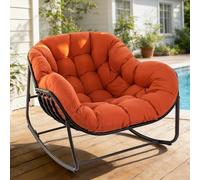 NMVAWIPT Chaise Longue À Bascule Papasan avec Coussin - Œuf Surdimensionnée De Style Osier for Une Utilisation en Intérieur(Red,Style1)