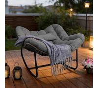 NMVAWIPT Chaise Longue À Bascule Papasan avec Coussin - Œuf Surdimensionnée De Style Osier for Une Utilisation en Intérieur(Gray,Style2)