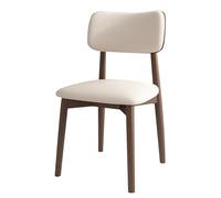 NMVAWIPT Chaises De Salle À Manger Modernes en Bois, Chaise Salon Rembourrée Cuir Souple, Cuisine avec Siège Rembourré Et Pieds(Dark Walnut 4,Set of 2)